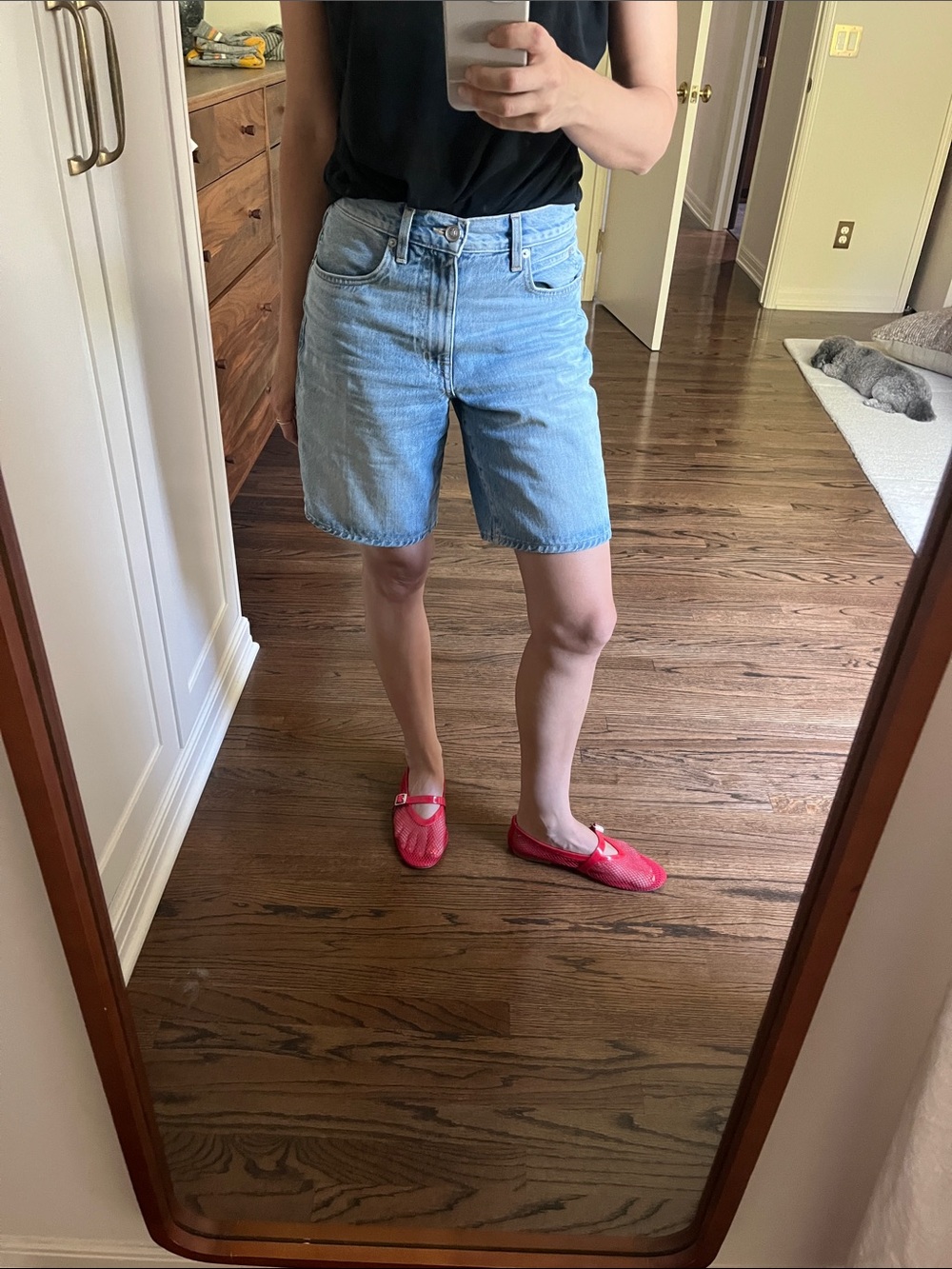 SLVRLAKE Light Wash Denim Jean Shorts - Classic Five-Pocket